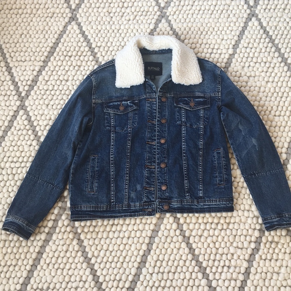 Denim shearling‎ jacket